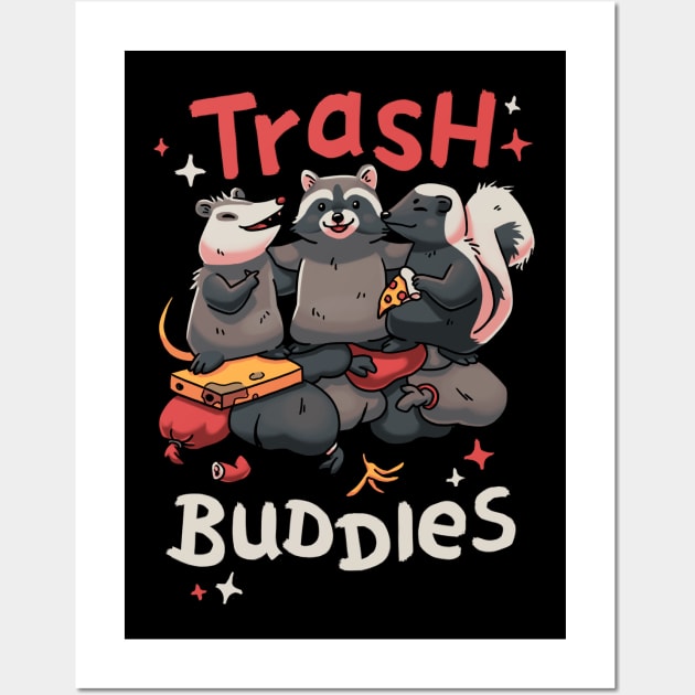 Trash buddies animal best friends Wall Art by Geekydog